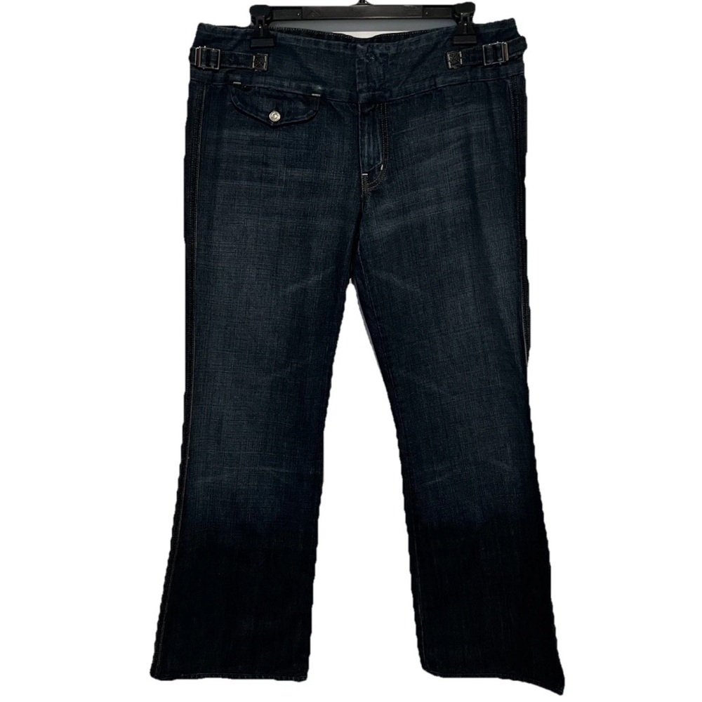 Vtg 7 For All Mankind Slight Flare Bootcut Jeans Adjustable Waist Sz 32 USA Y2K